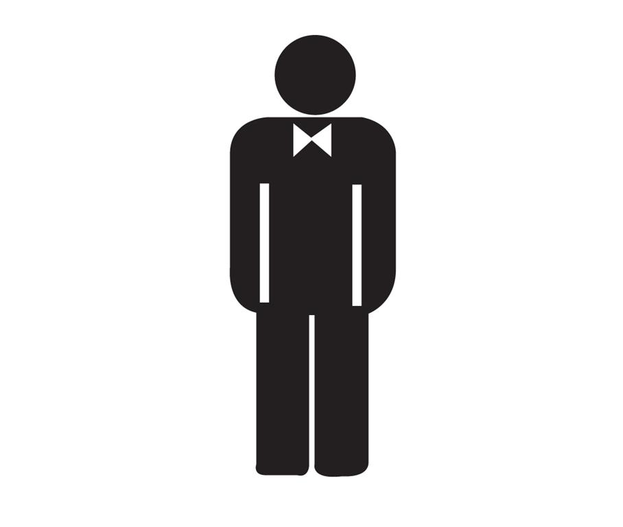 Apli Nalepka Moški WC