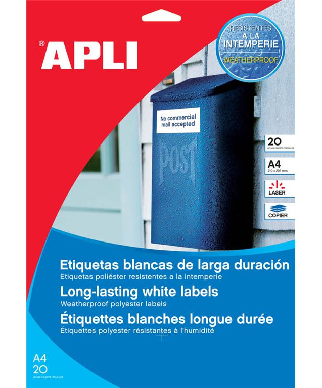 Apli Vrem. odp. nalepke, bele, 64,6 x 33,8 mm