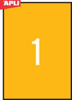 Apli Barvne nalepke, flu.oranžne 210 x 297 mm