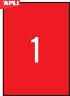 Apli Barvne nalepke, fluo.rdeče 210 x 297 mm