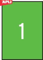 Apli Barvne nalepke, fluo.zelene 210 x 297 mm