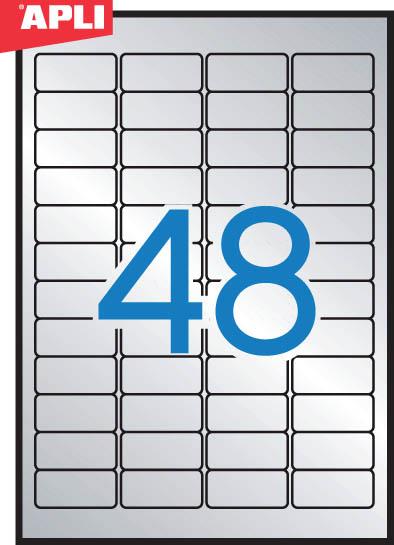Apli Vrem. odp. nalepke, sreb., 45,7 x 21, mm