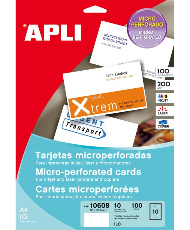 Apli Vizitke z mikroperforacijo 90 x 50,8 mm