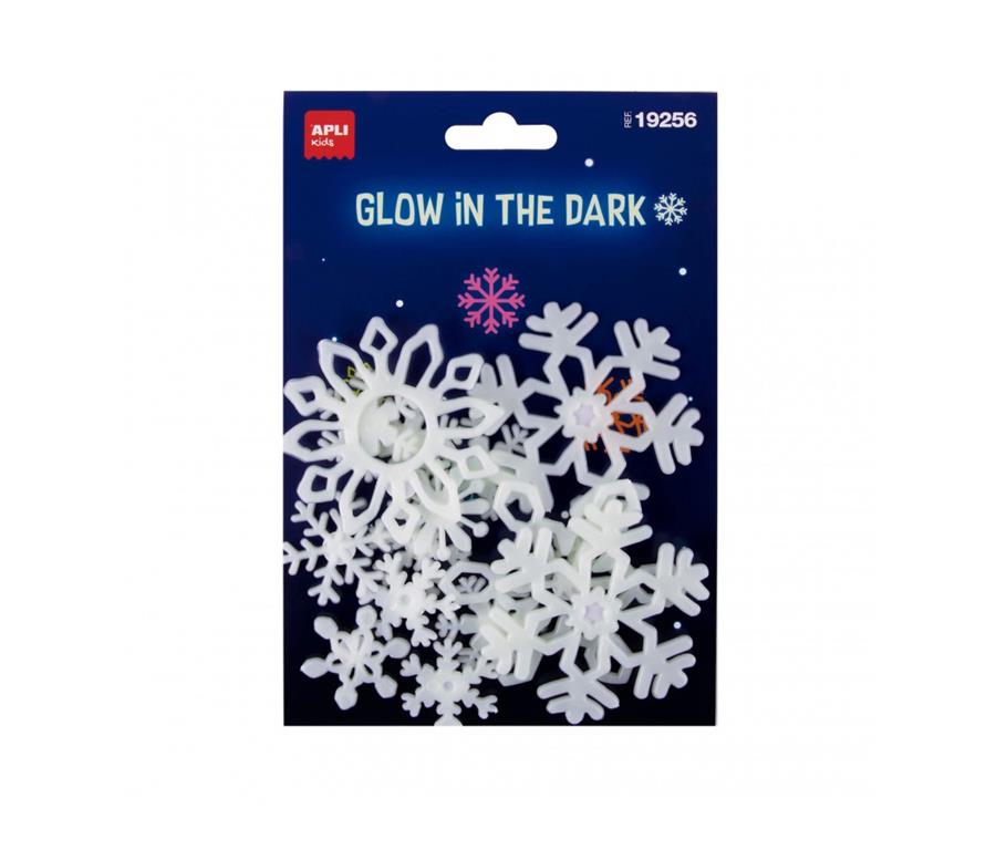 Apli Nalepke snežinke - svetijo v temi