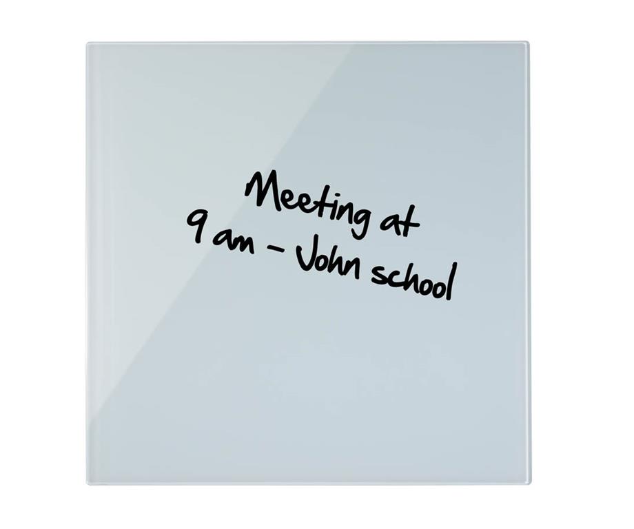 Bi-Office Tabla stenska steklena 38 x 38 cm, bela