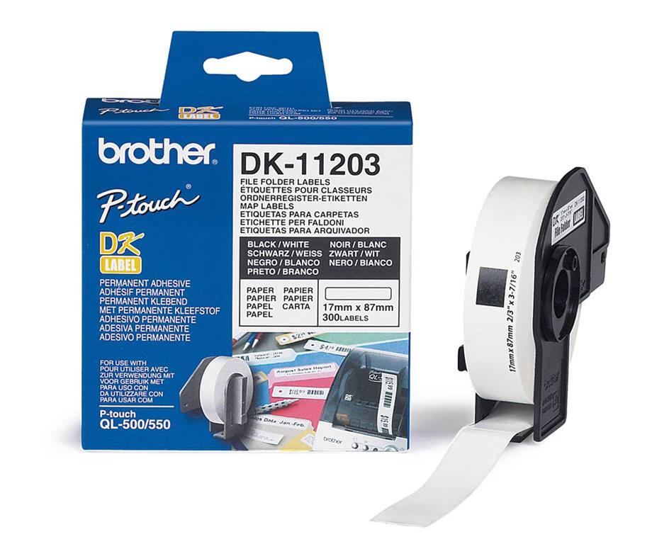Brother DK11203 Nalepke za registratorje 17x87mm