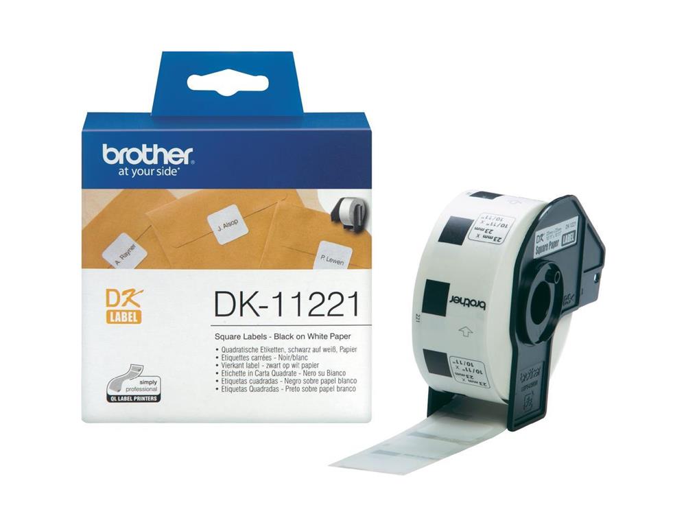 Brother DK11221 Kvadratne nalepke 23mm x 23mm