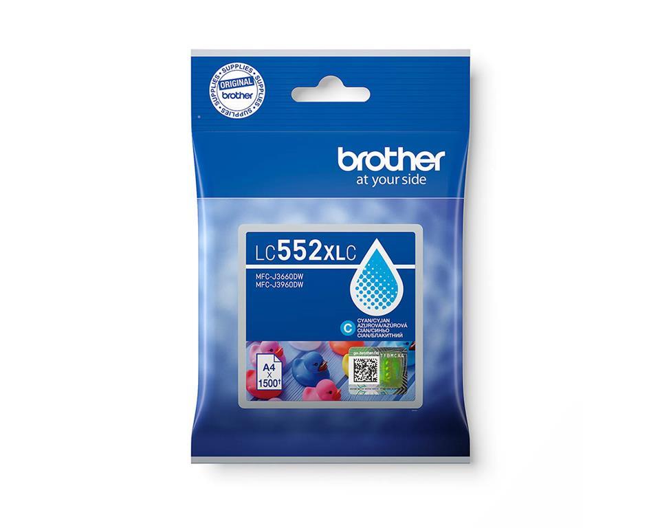 Brother Kartuša LC552XLC, cyan, 1.500 strani