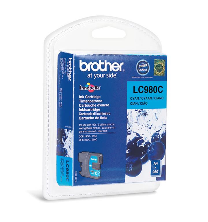Brother Kartuša LC980C, cyan, 260 strani
