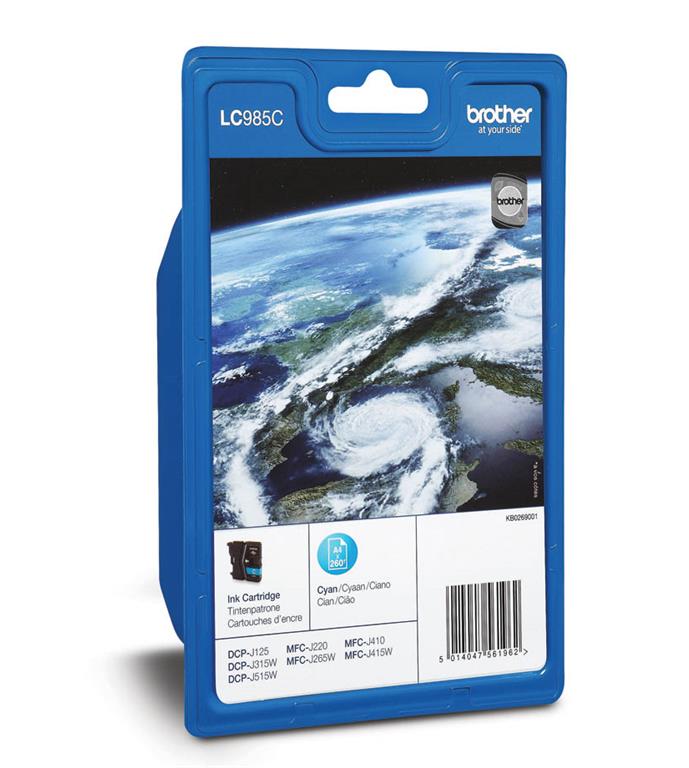 Brother Kartuša LC985C, cyan, 260 strani