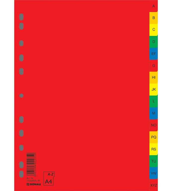 Donau Ločilni listi A-Z 1/16 barvni, PP