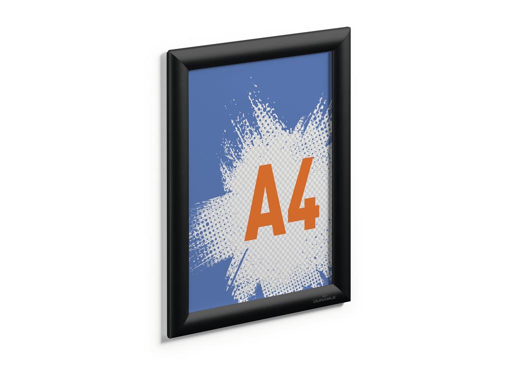 Durable Aluminijast okvir Snap A4, črn