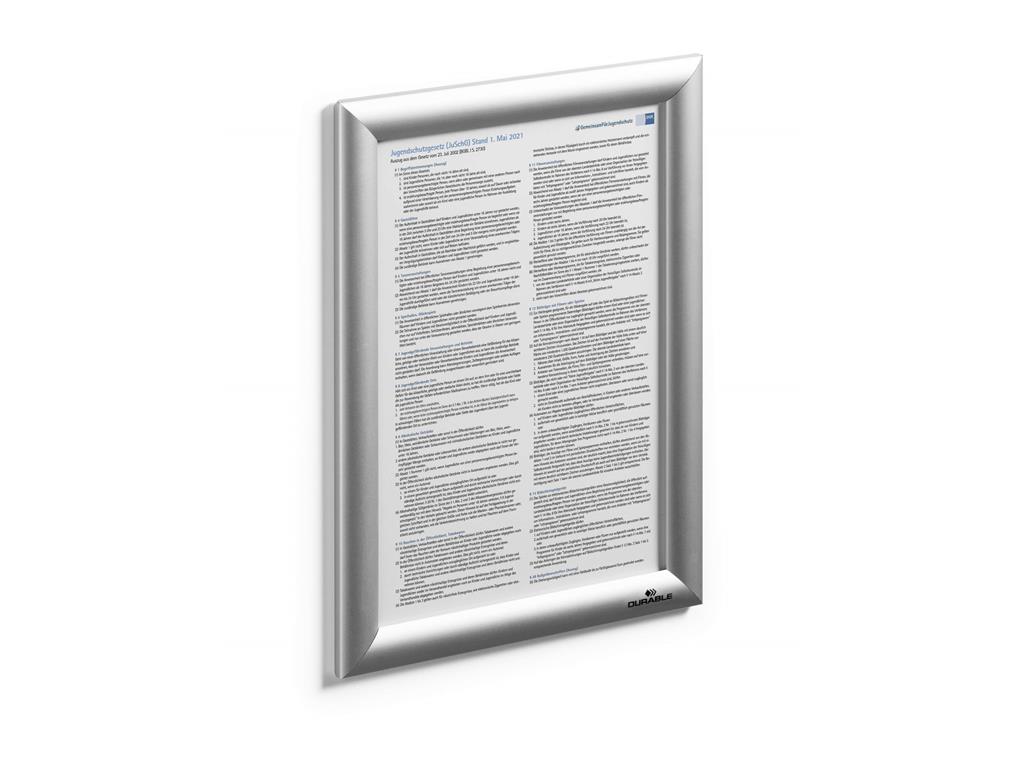 Durable Aluminijast okvir Snap A4, srebrn