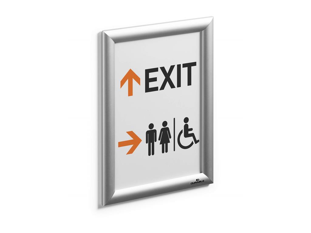 Durable Aluminijast okvir Snap A4, srebrn