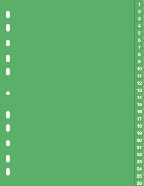 Durable Ločilni listi 1/52 zeleni (6157)
