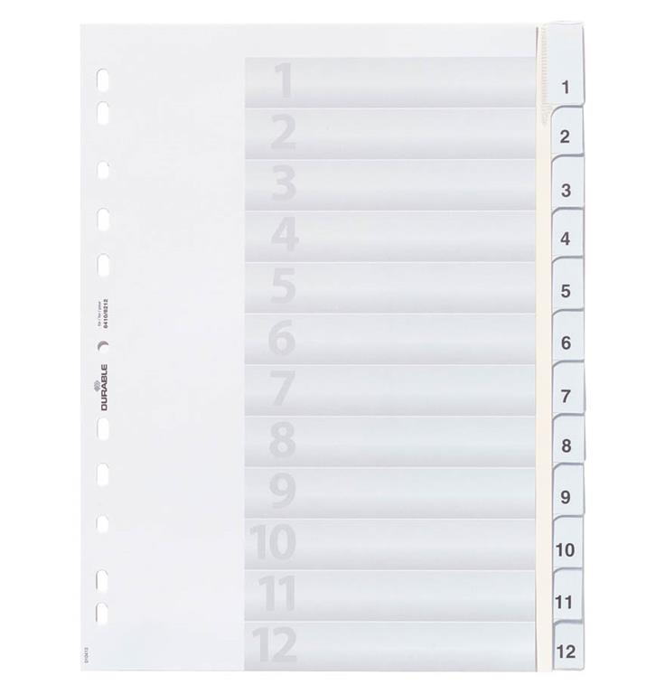 Durable Ločilni listi 1/12 sivi (6410)