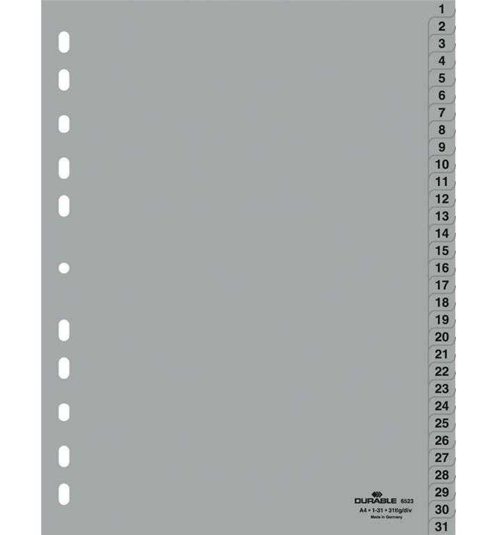 Durable Ločilni listi A4 1-31 (6523)