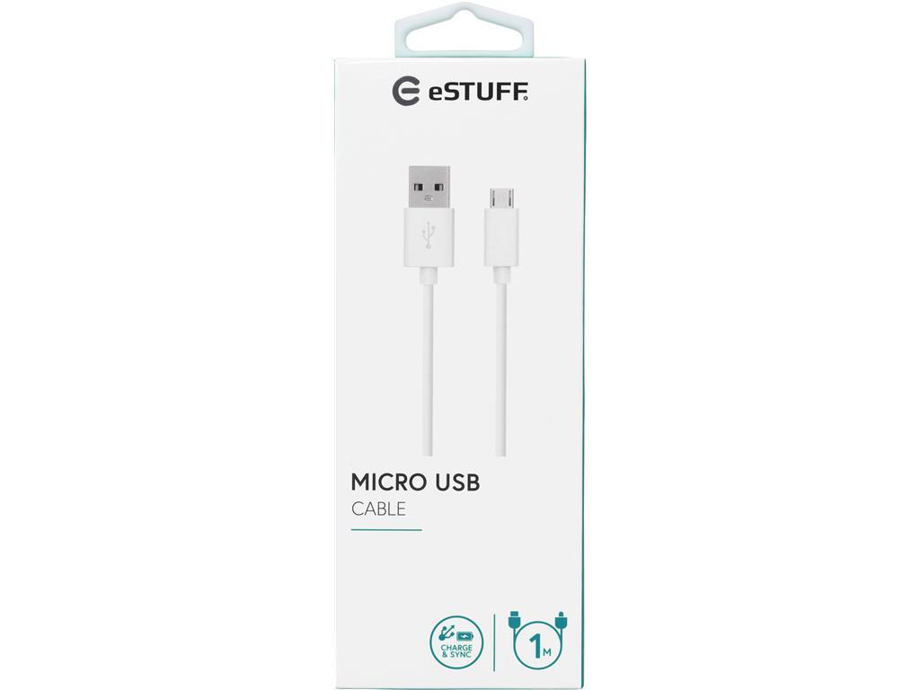 eSTUFF MicroUSB kabel 1m bel