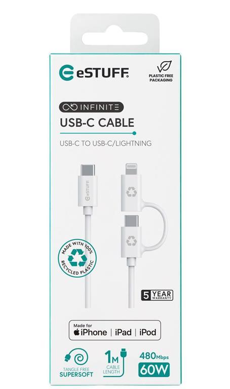 eSTUFF INFINITE Super Soft 2-v-1 USB-C na