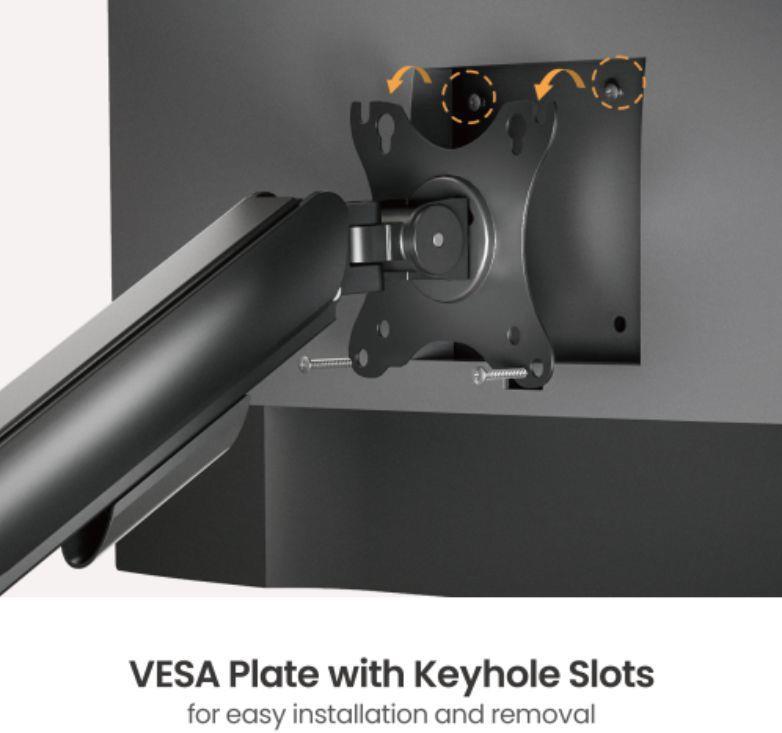 eSTUFF Dvojni plinski nosilec za monitorje