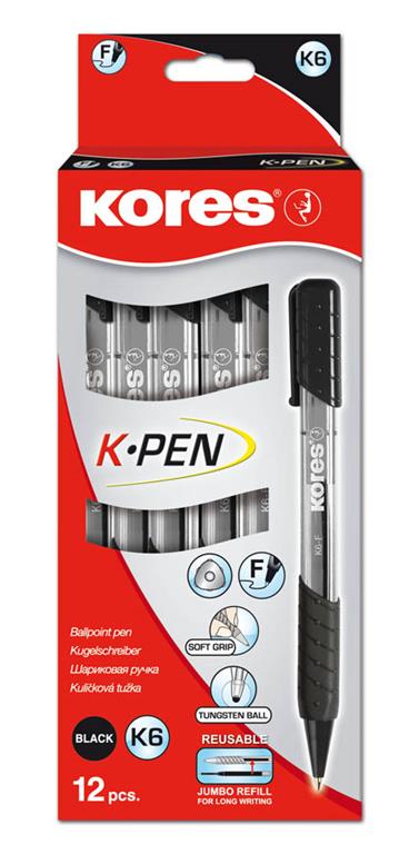 Kores Kemični svinčnik grip K6, črn fine
