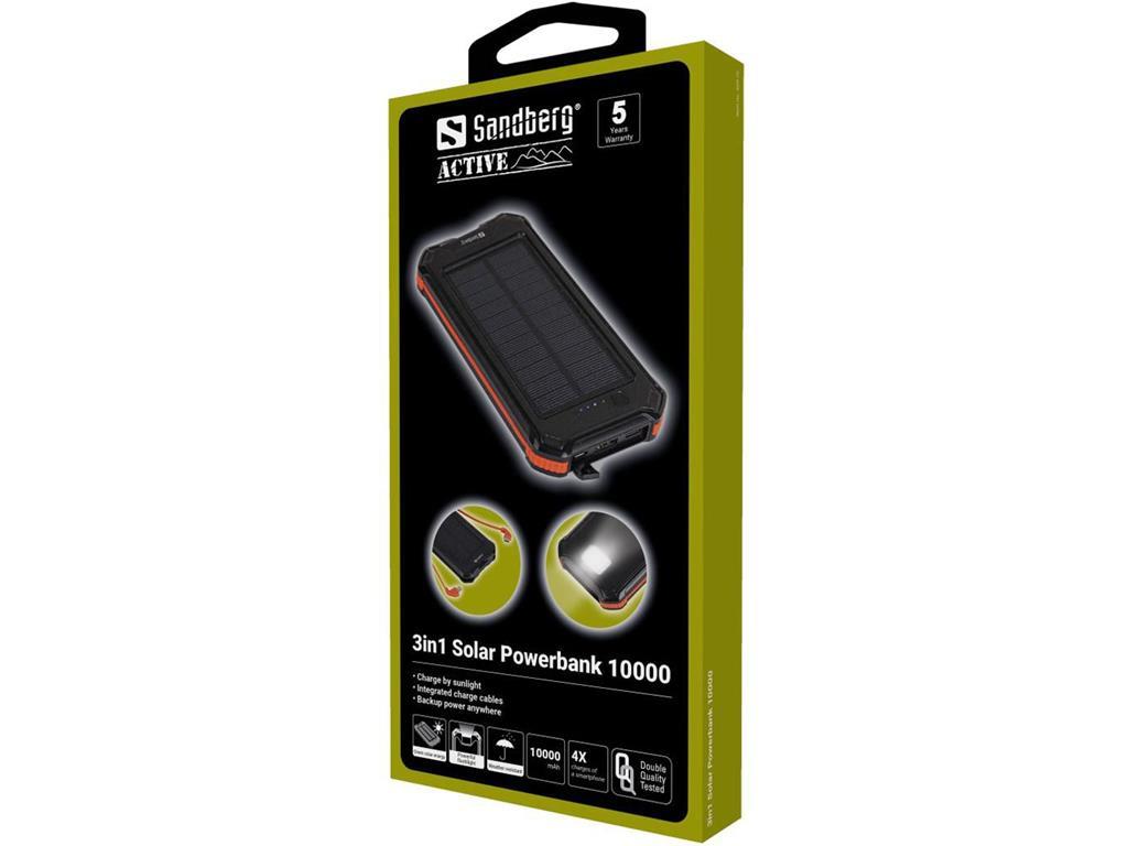 Sandberg 3v1 Solarni powerbank 10000