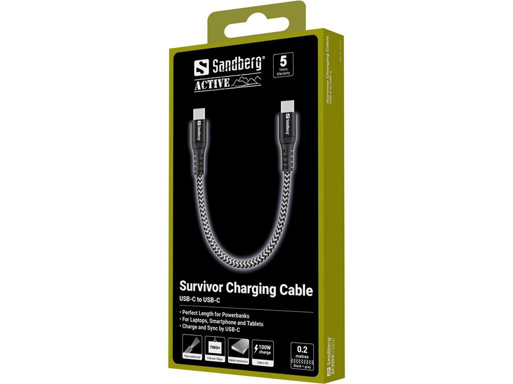 Sandberg Survivor USB-C Cable 0.2M 100W