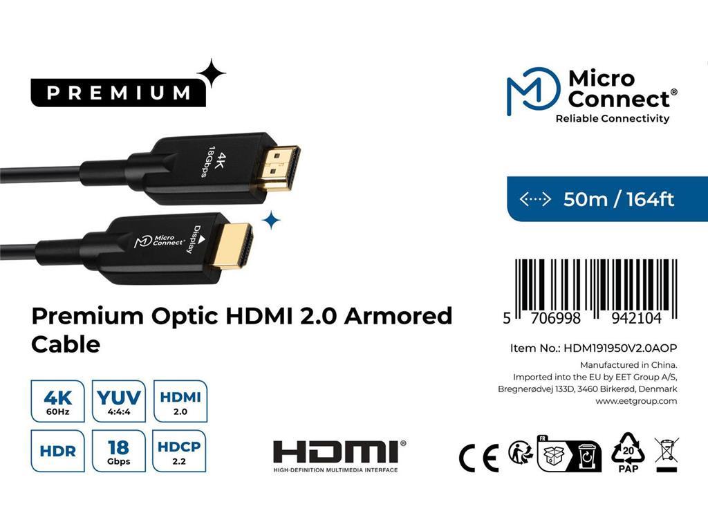MicroConnect Premium Optic HDMI Kabel 50m