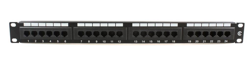 MicroConnect 19" UTP Cat.6 patch panel, 24 port, Dual