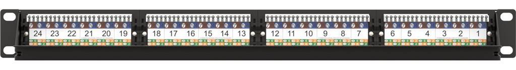 MicroConnect 19" UTP Cat.6 patch panel, 24 port, Dual