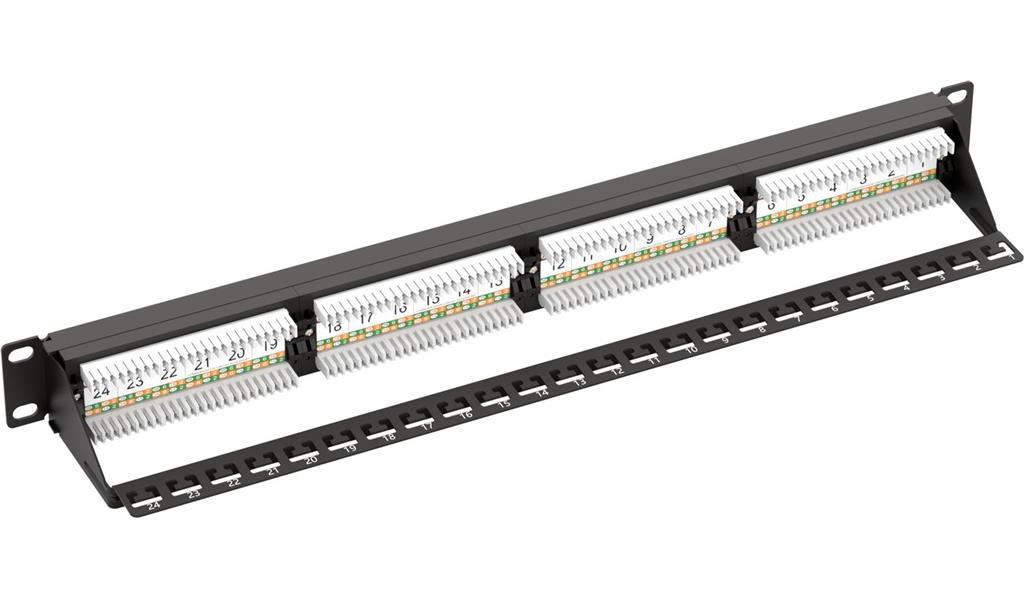 MicroConnect 19" UTP Cat.6 patch panel, 24 port, Dual