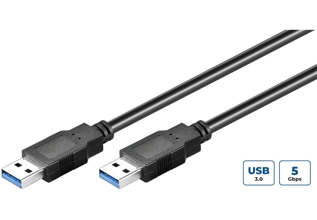  Kabel USB 3.2 Gen 1 A-A 0.5m M-M, Črn
