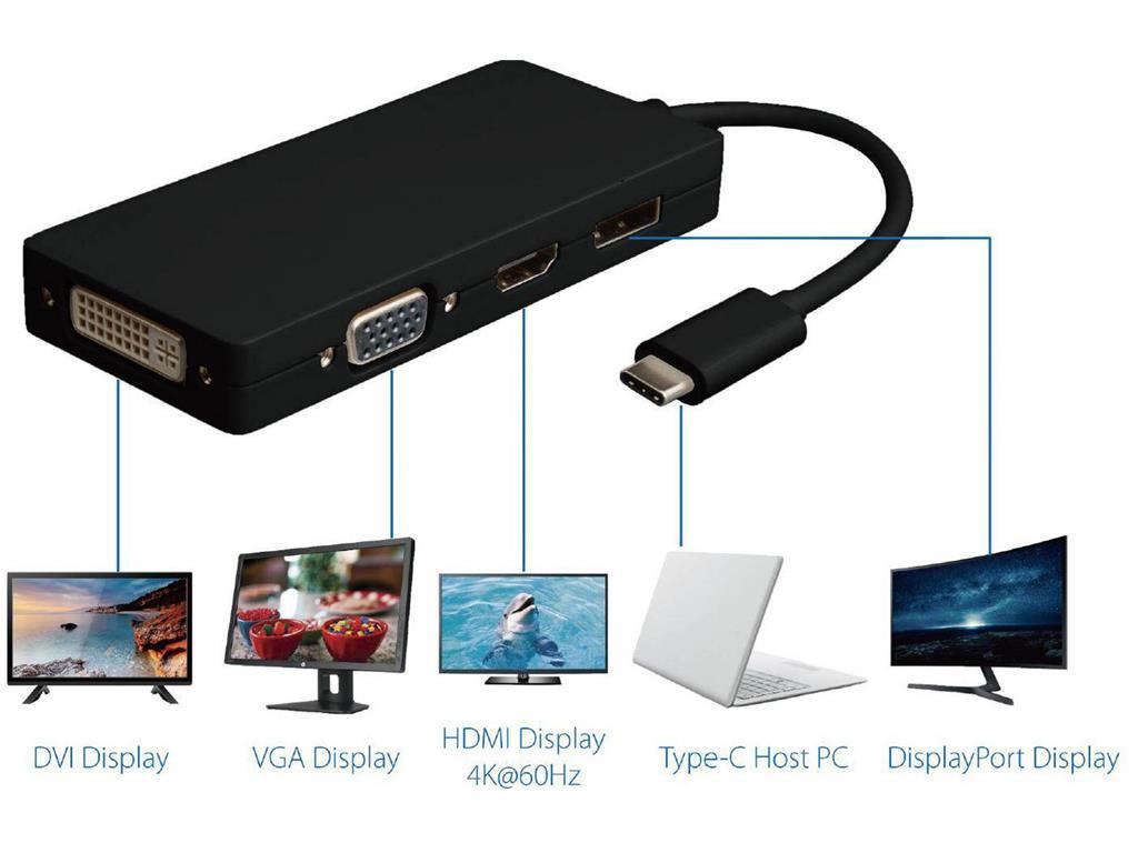MicroConnect Hub USB-C - DP / HDMI v1.4 /