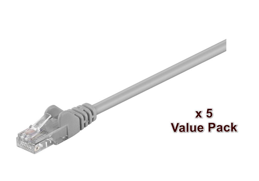 MicroConnect Kabel U/UTP CAT5e 15M Siv 5 Pack