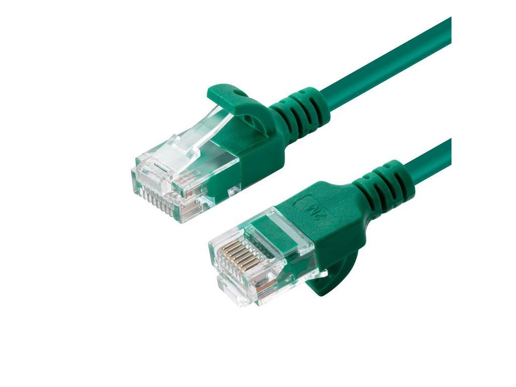 MicroConnect U/UTP CAT6A Slim 0.25M Zelena
