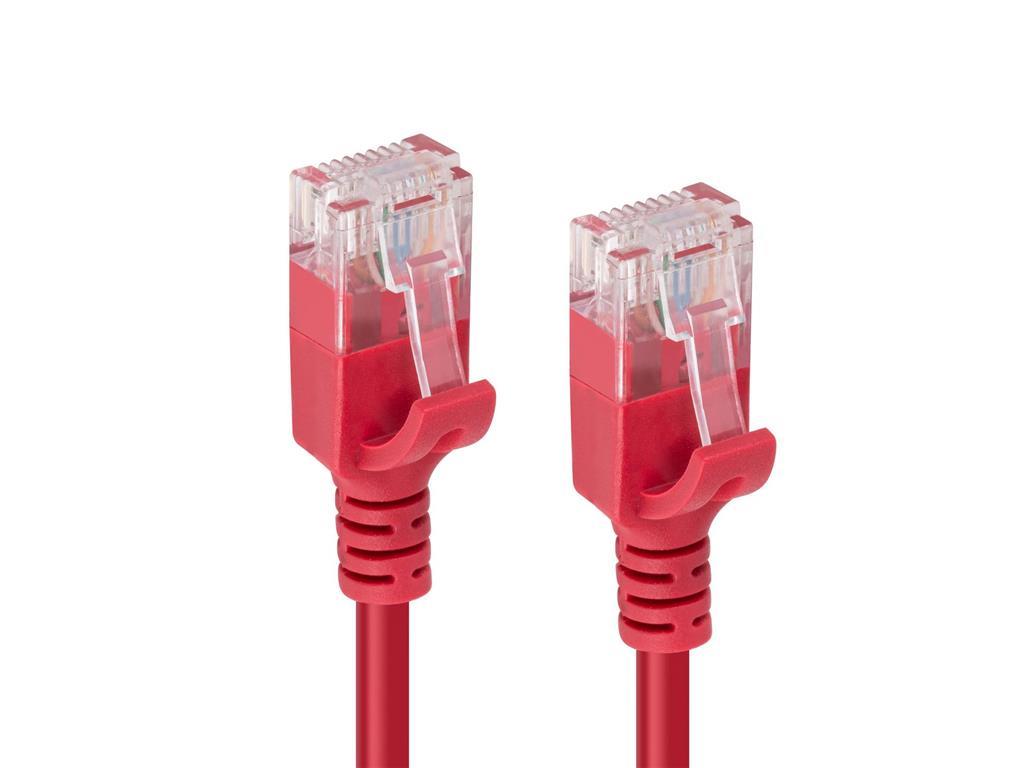 MicroConnect Kabel U/UTP CAT6A tanek 0.25M Rdeč