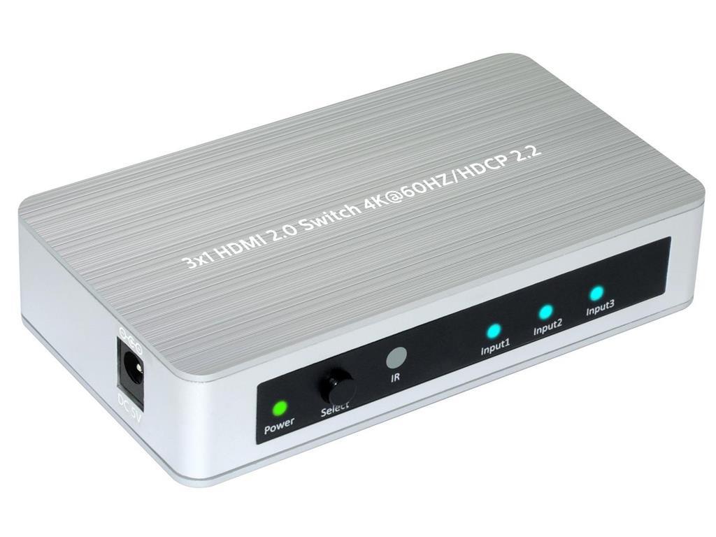 MicroConnect HDMI 2.0 Switch 3 - 1 way