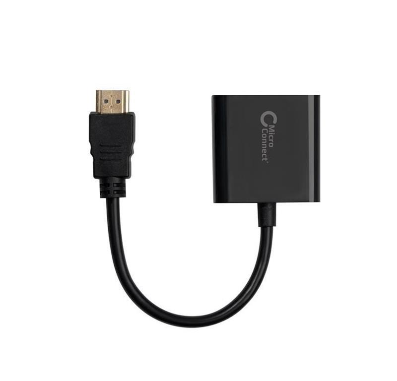 MicroConnect Adapter HDMI - VGA M/F, Črn