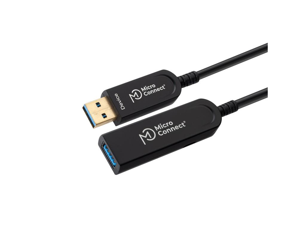 MicroConnect Optični kabel USB A-A 3.2, 20m, črn