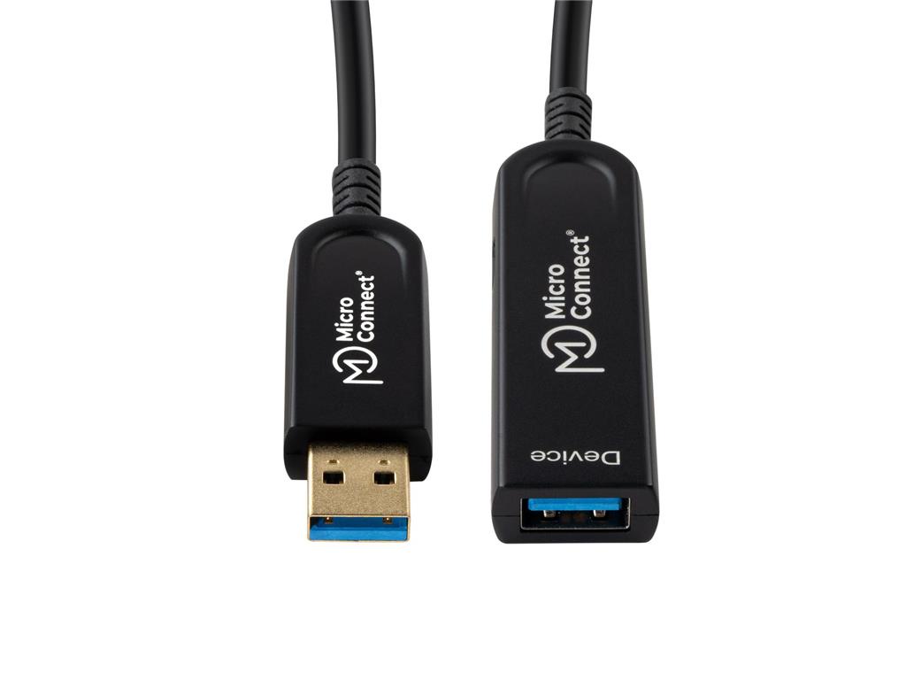 MicroConnect Optični kabel USB A-A 3.2, 20m, črn