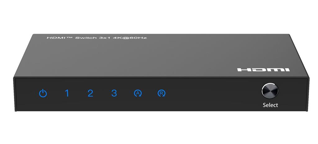 MicroConnect 4K@60Hz HDMI preklopnik 3x1