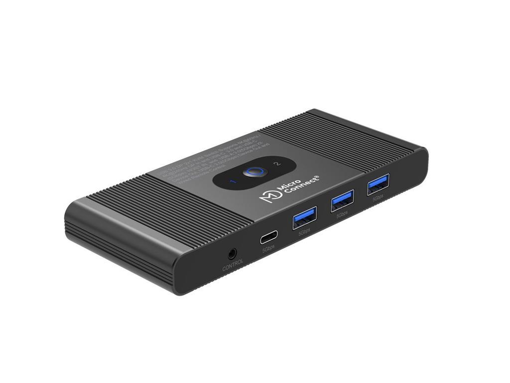 MicroConnect Displayport & USB-C KVM Switch 2-Port