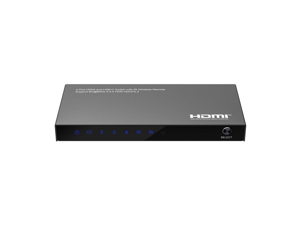 MicroConnect 8K@60Hz USB-C in HDMI Switch 4x1
