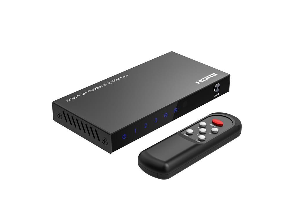 MicroConnect 8K@60Hz HDMI Switch 3x1, HDCP 2.3