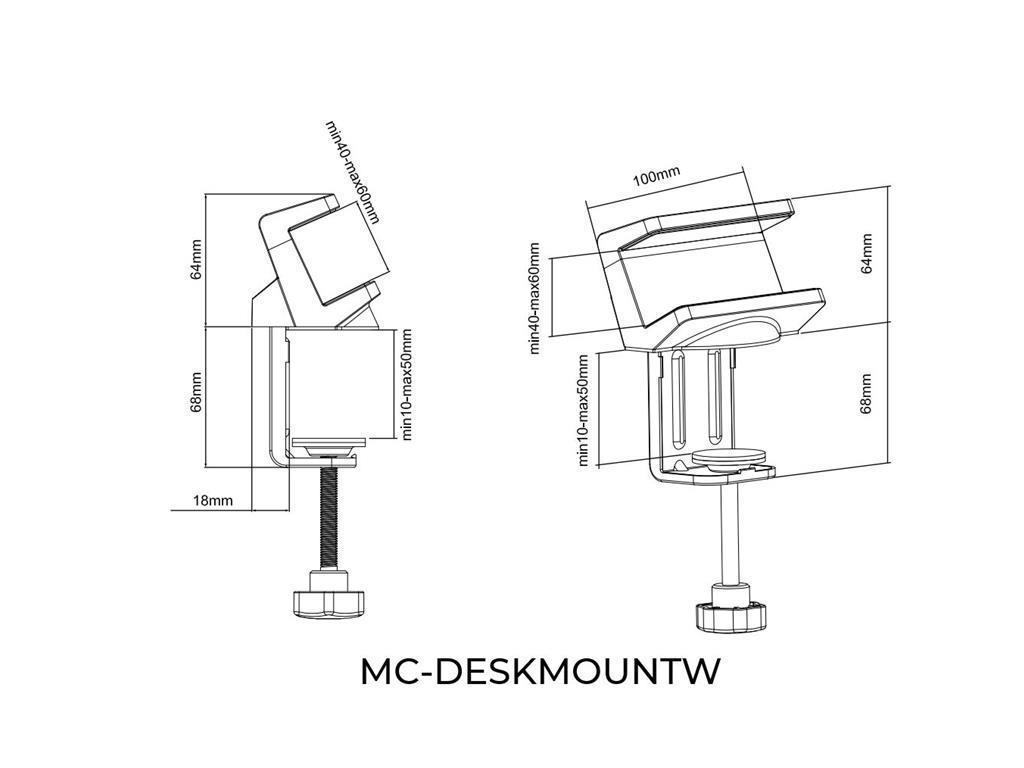 MicroConnect Držalo podaljška za mizo