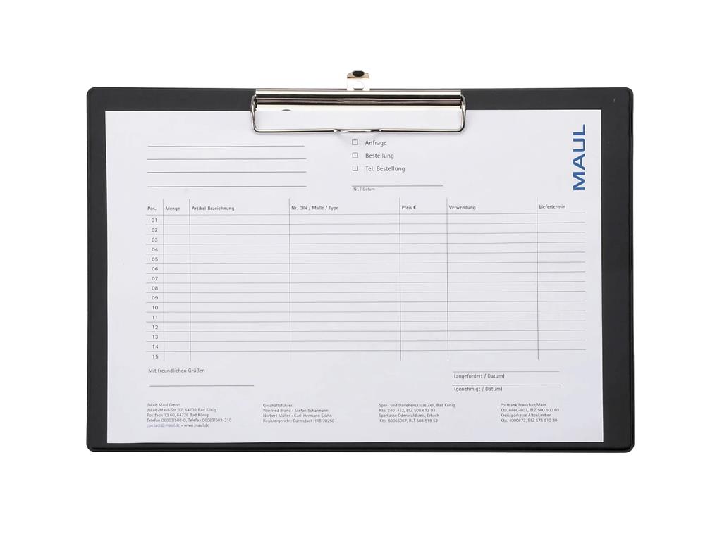 Maul Podloga z vpenjalno sponko A4 ležeča