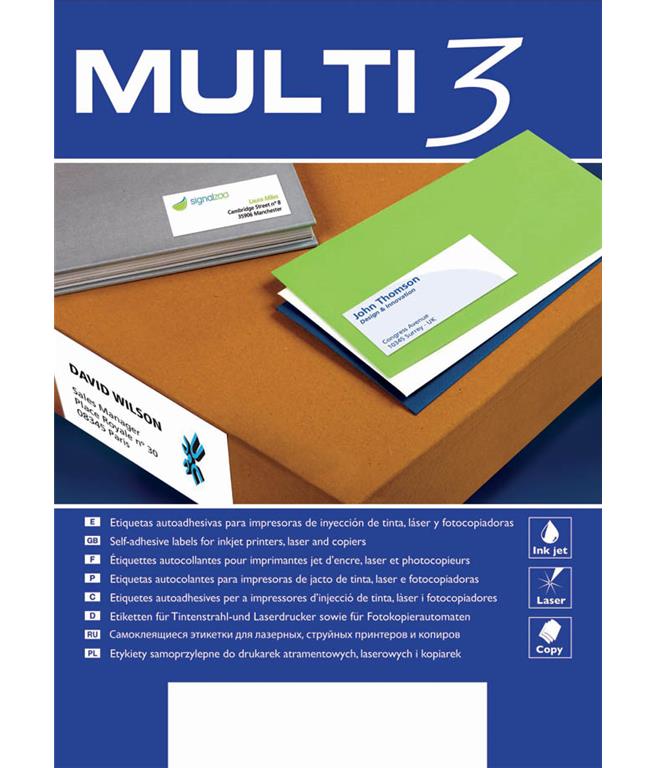 Multi3 Bele nalepke 52,5 x 29,7, 40/stran