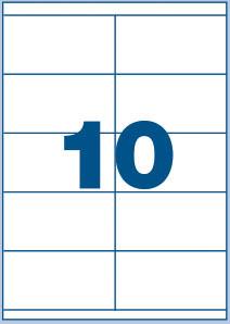 Multi3 Bele nalepke 105 x 57, 10/stran