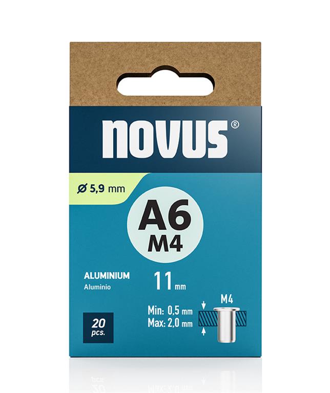 Novus Zakovične matice tip A6 M4 x 11 mm,