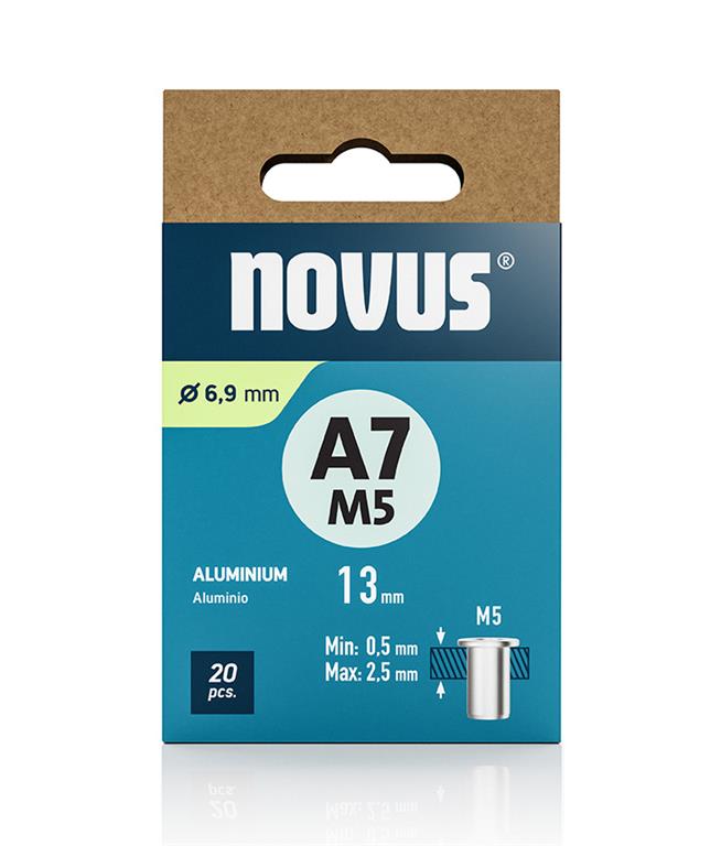 Novus Zakovične matice tip A7 M5 x 13 mm